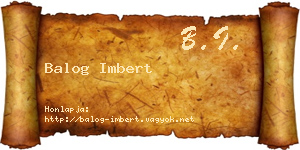 Balog Imbert névjegykártya